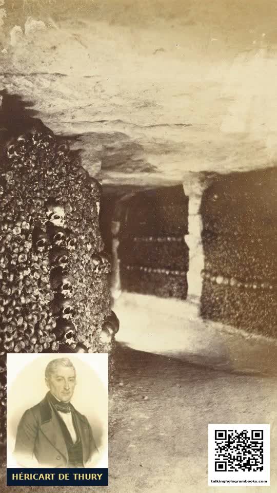 Une planche de la scène du livre — l'ossuaire des Catacombes