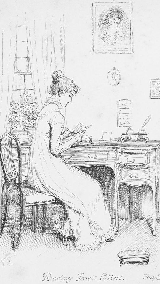 A stage plate from the book — a Hugh Thomson illustration