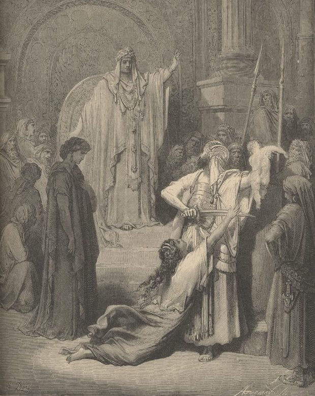 The Judgment of Solomon — engraving by Gustave Doré, 1866